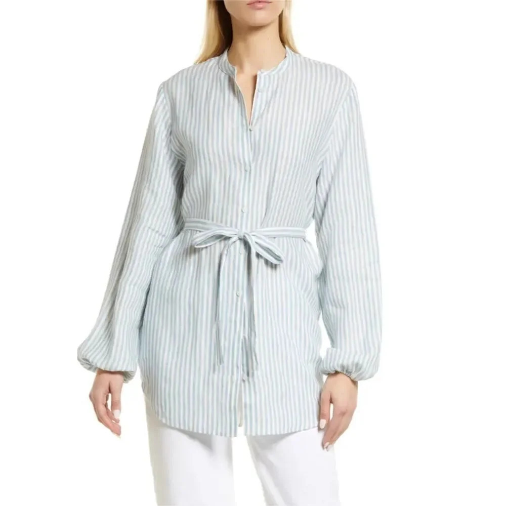 NWT BODEN Rosie Print Belted Linen Tunic